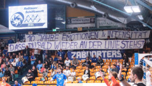 Fanbanner beim Spiel gegen den TuS Ferndorf Saison 2024/25